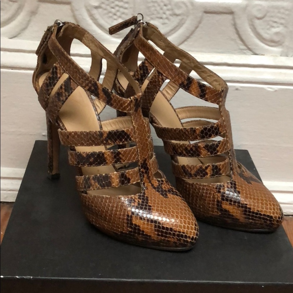 Stiletto snakeskin ankle boots by Giuseppe Zanotti